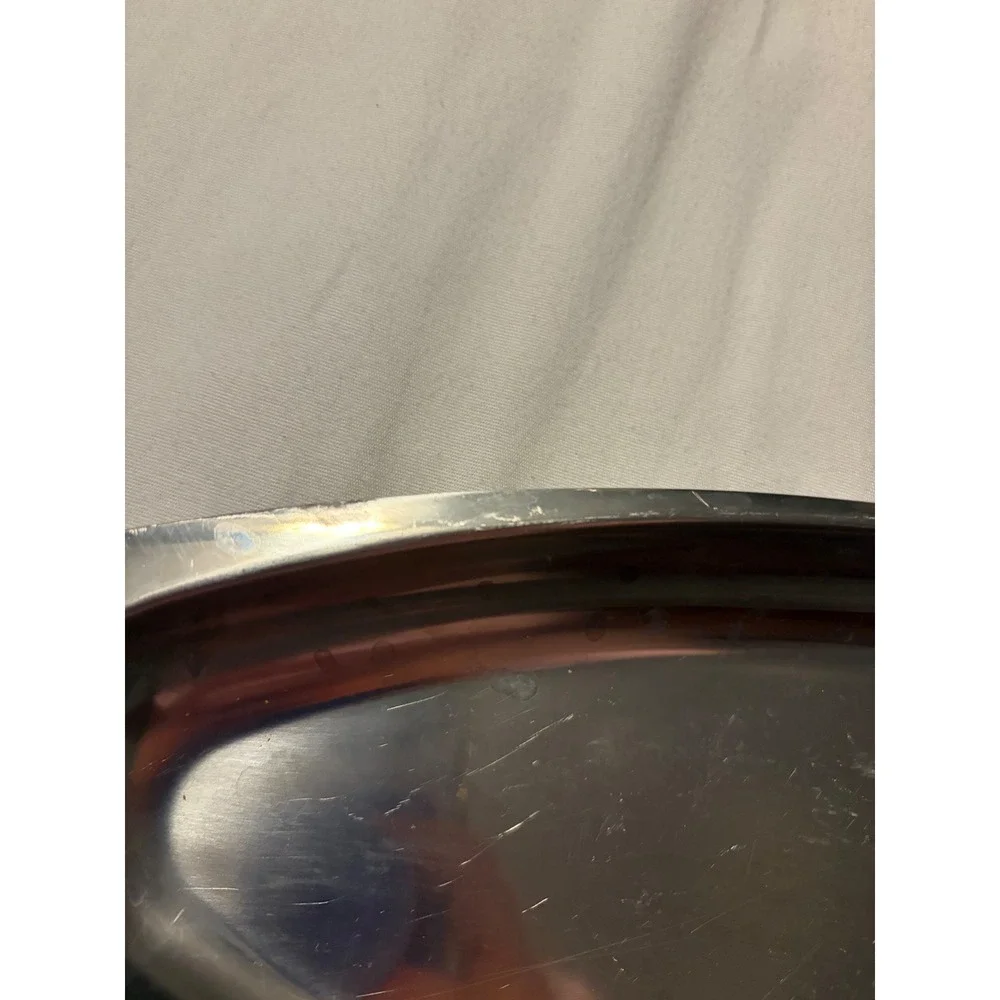 Kalmar Denmark Stainless Serving Tray Danish‎ Modern MCM Minimalist Silver Vtg